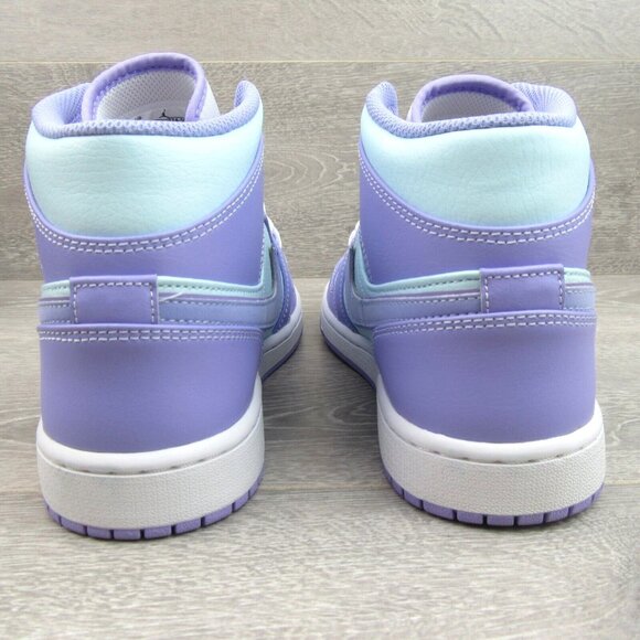 Air Jordan 1 Mid Purple Pulse Aqua White Sneakers Mens Size 9 NEW - Picture 8 of 15